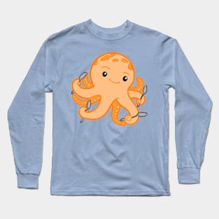 Spoonie Octopus (Orange) Long Sleeve T-Shirt